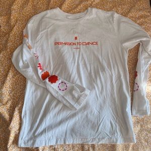 BTS white Permission to Dance long sleeve crew neck concert tee